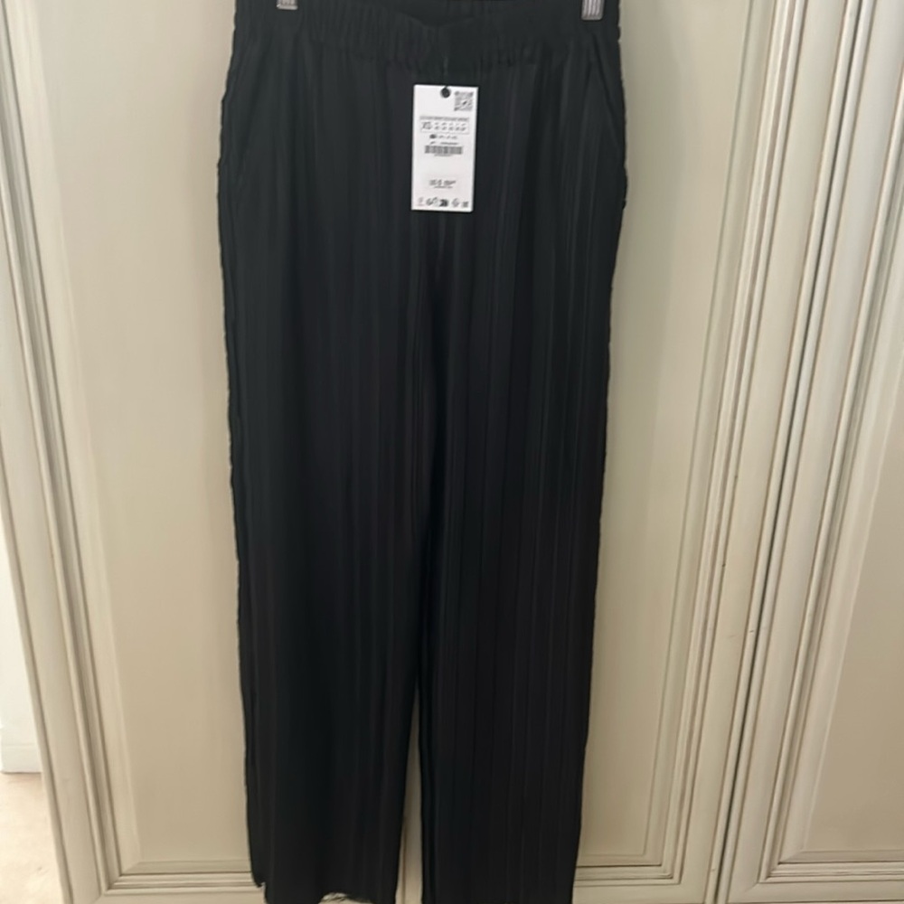NWT Zara silk ribbed pants. Size XS
